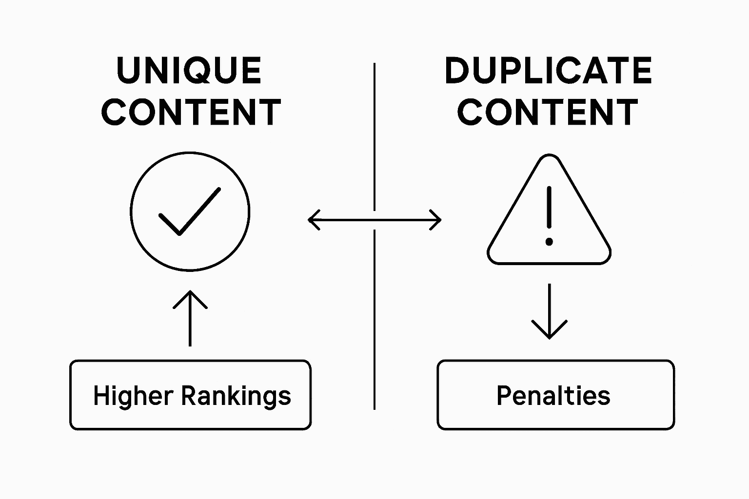 Infografía comparando contenido único y duplicado