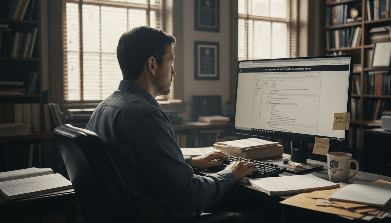 Editor usando ferramentas de IA para revisão de manuscritos