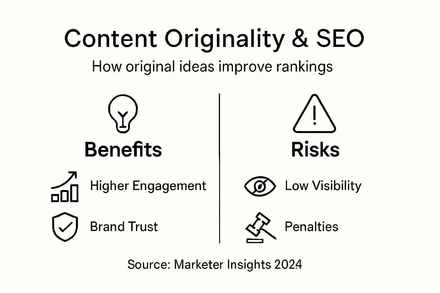 Infografik zu Originalität und SEO-Vorteilen