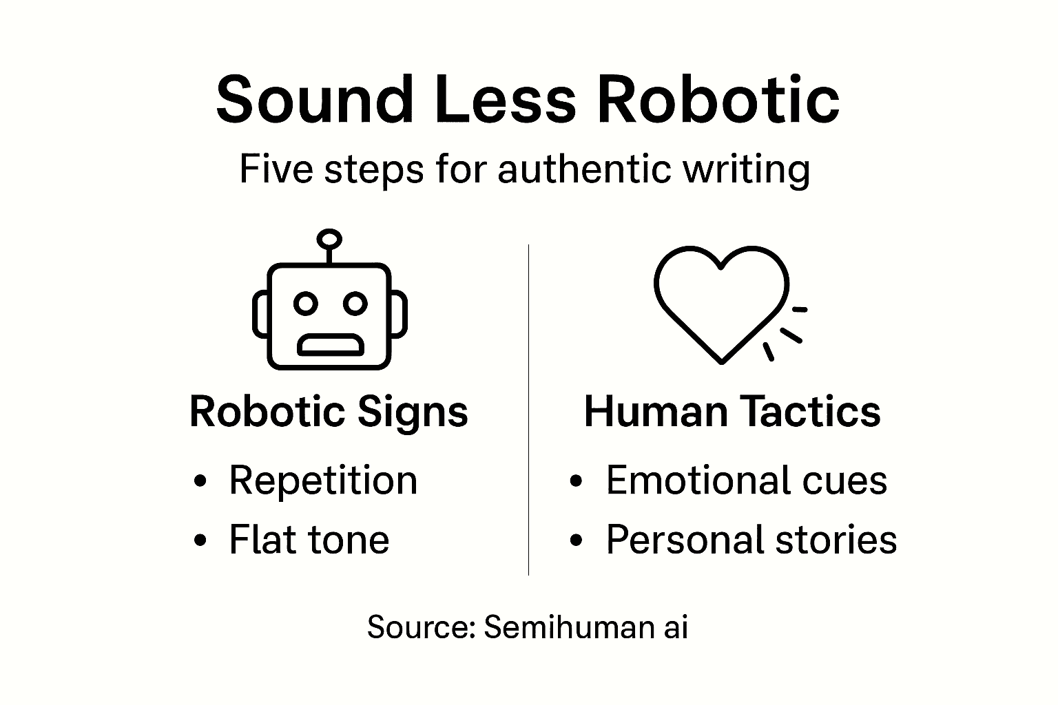Infographie avec des signes robotiques et des tactiques humaines