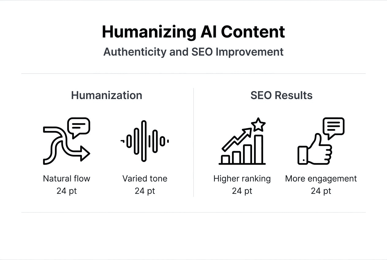 Infografik zeigt Humanisierungs- und SEO-Vorteile
