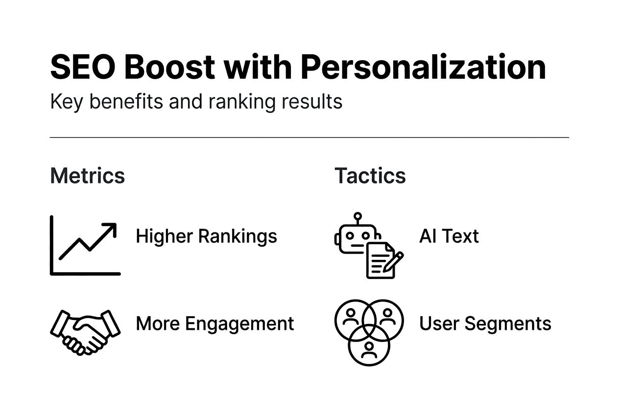 InfografÃa sobre ganancias de SEO de la personalización con IA