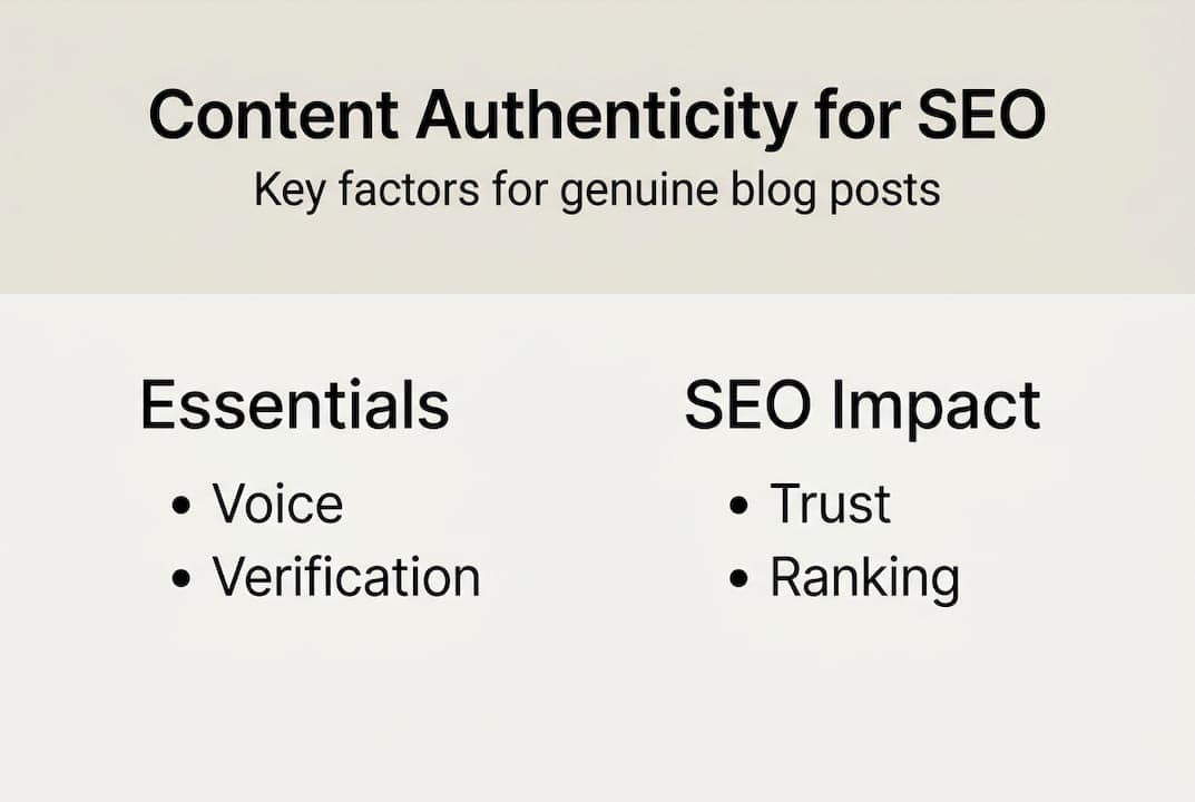 Infografik zeigt Inhaltsauthentizität für SEO