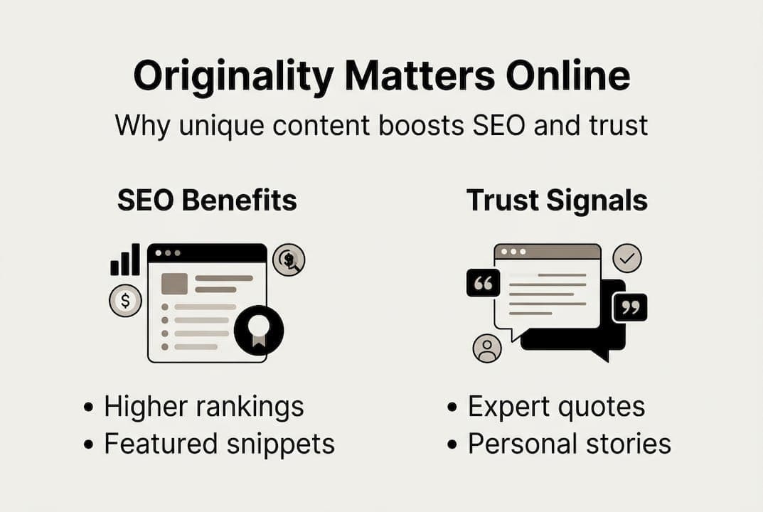 Infografik zeigt SEO- und Vertrauensvorteile