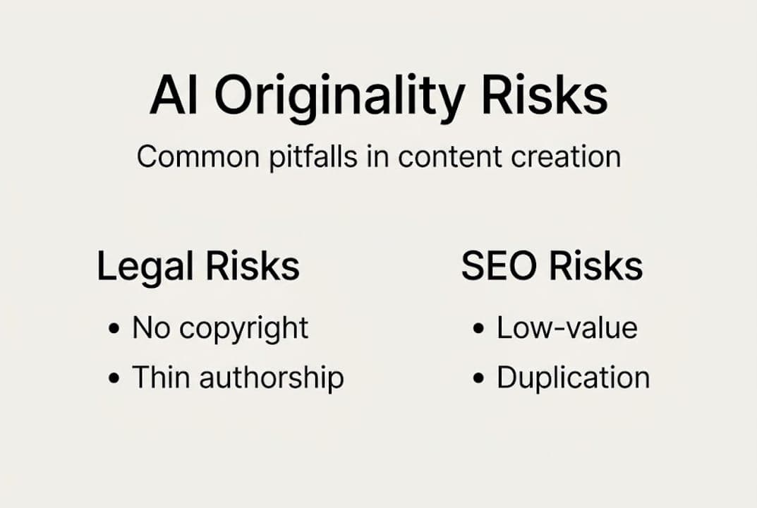 Infographic shows AI originality risks and categories