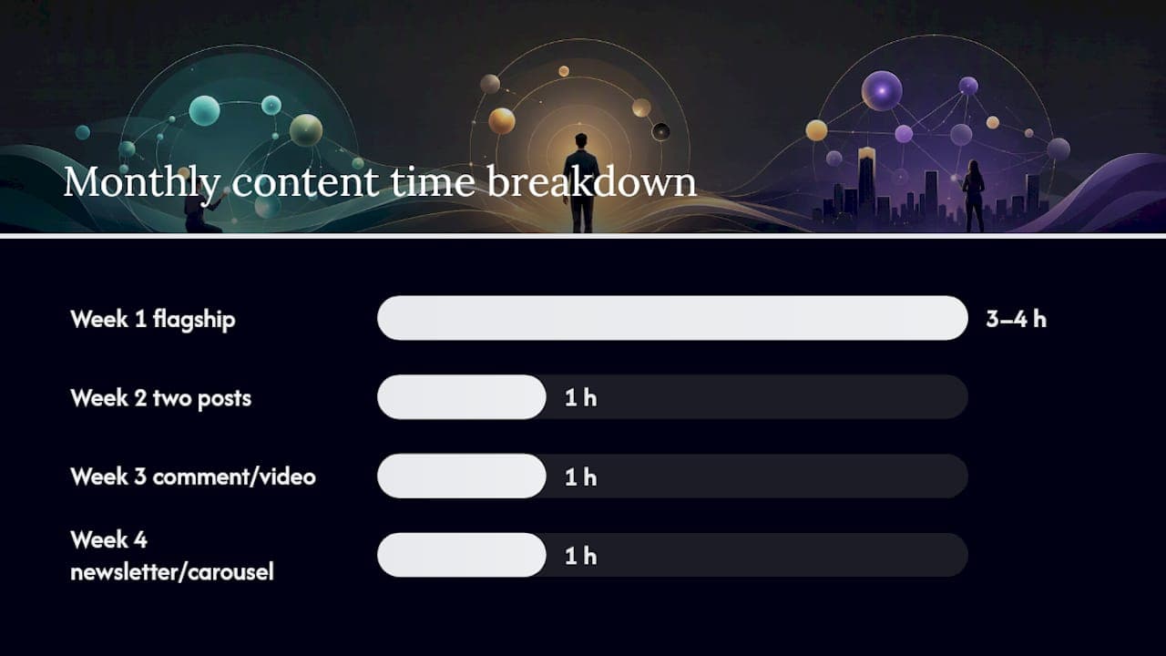 Diagram of 4-week personal brand content schedule