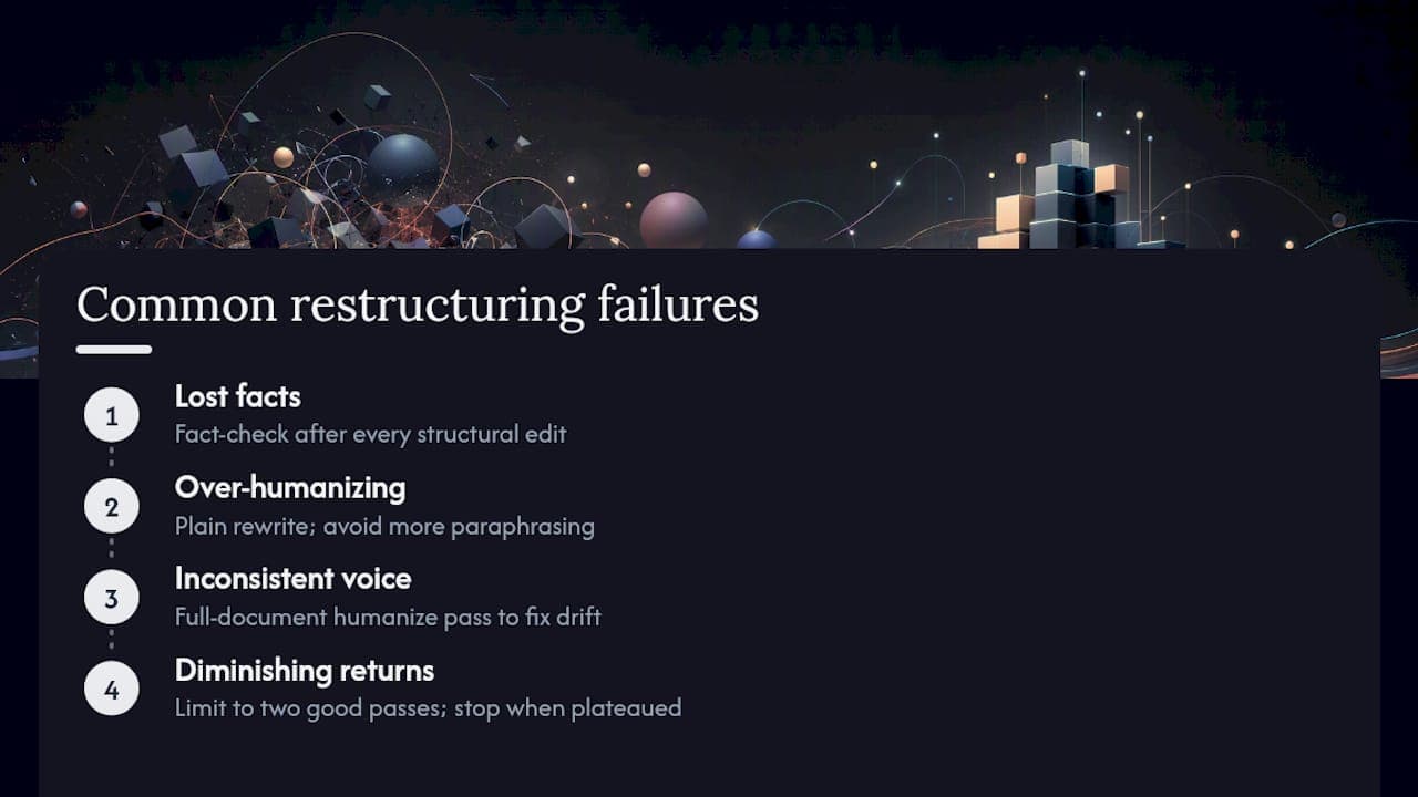 What Goes Wrong During Restructuring, and How Do You Fix It? — overview diagram