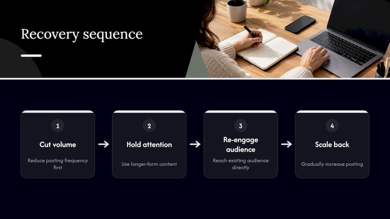 Four stages of recovering fatigued content