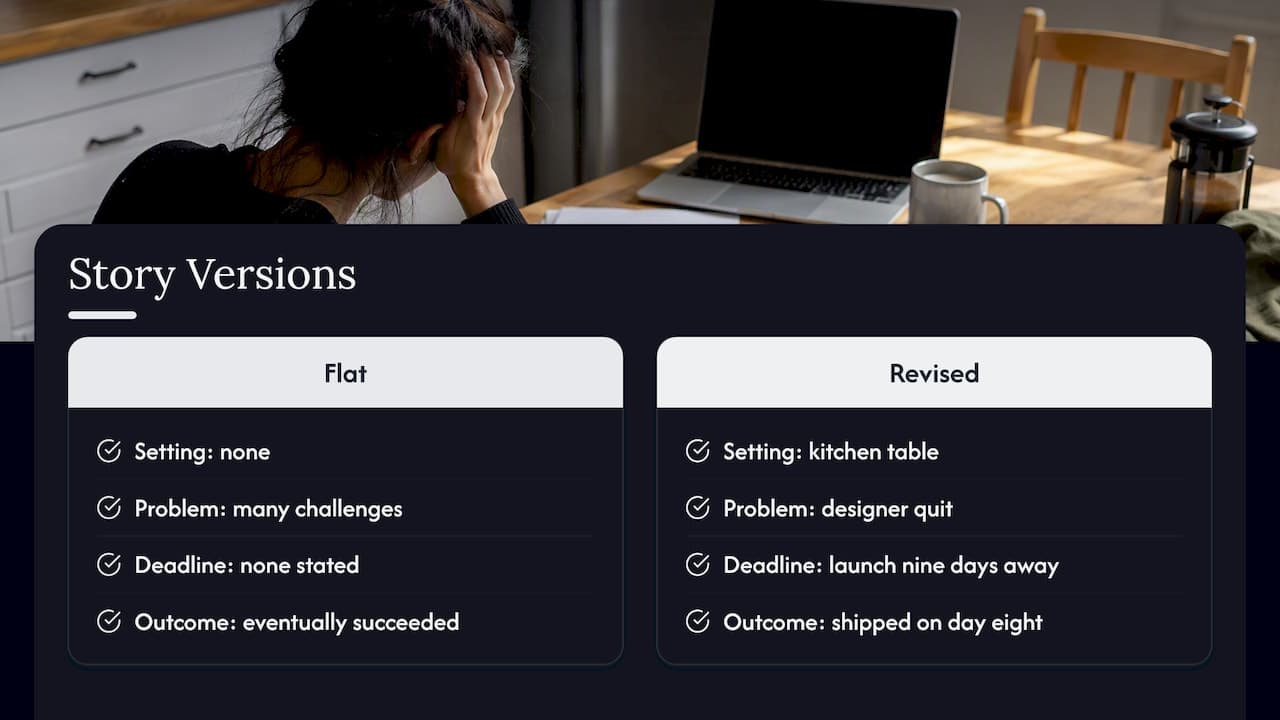 A worked example: from flat to vivid — overview diagram